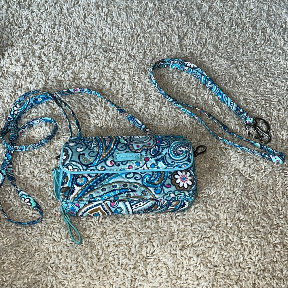 Vera Bradley tech wallet and matching key chain lanyard